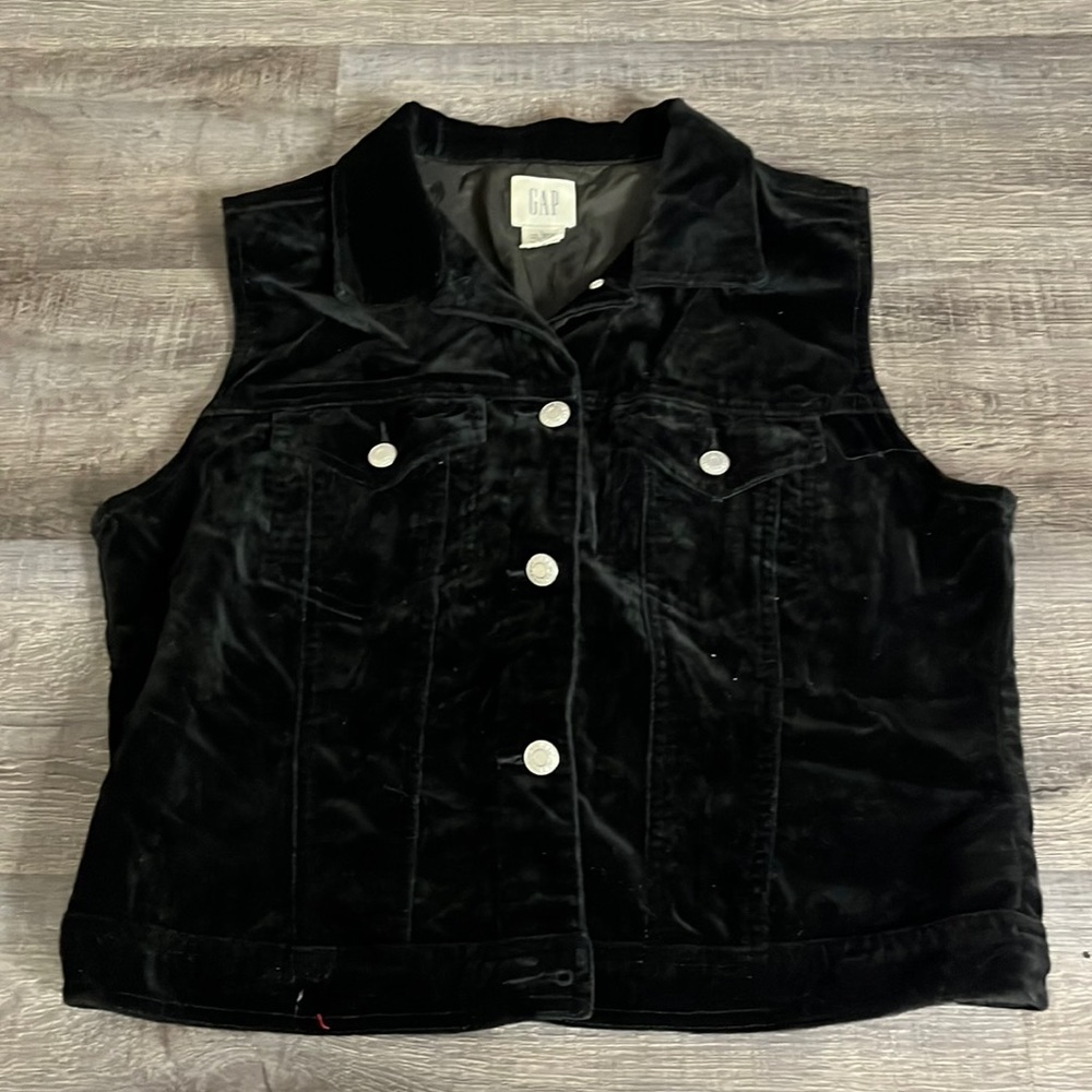 Vintage Black velvet gap vest
